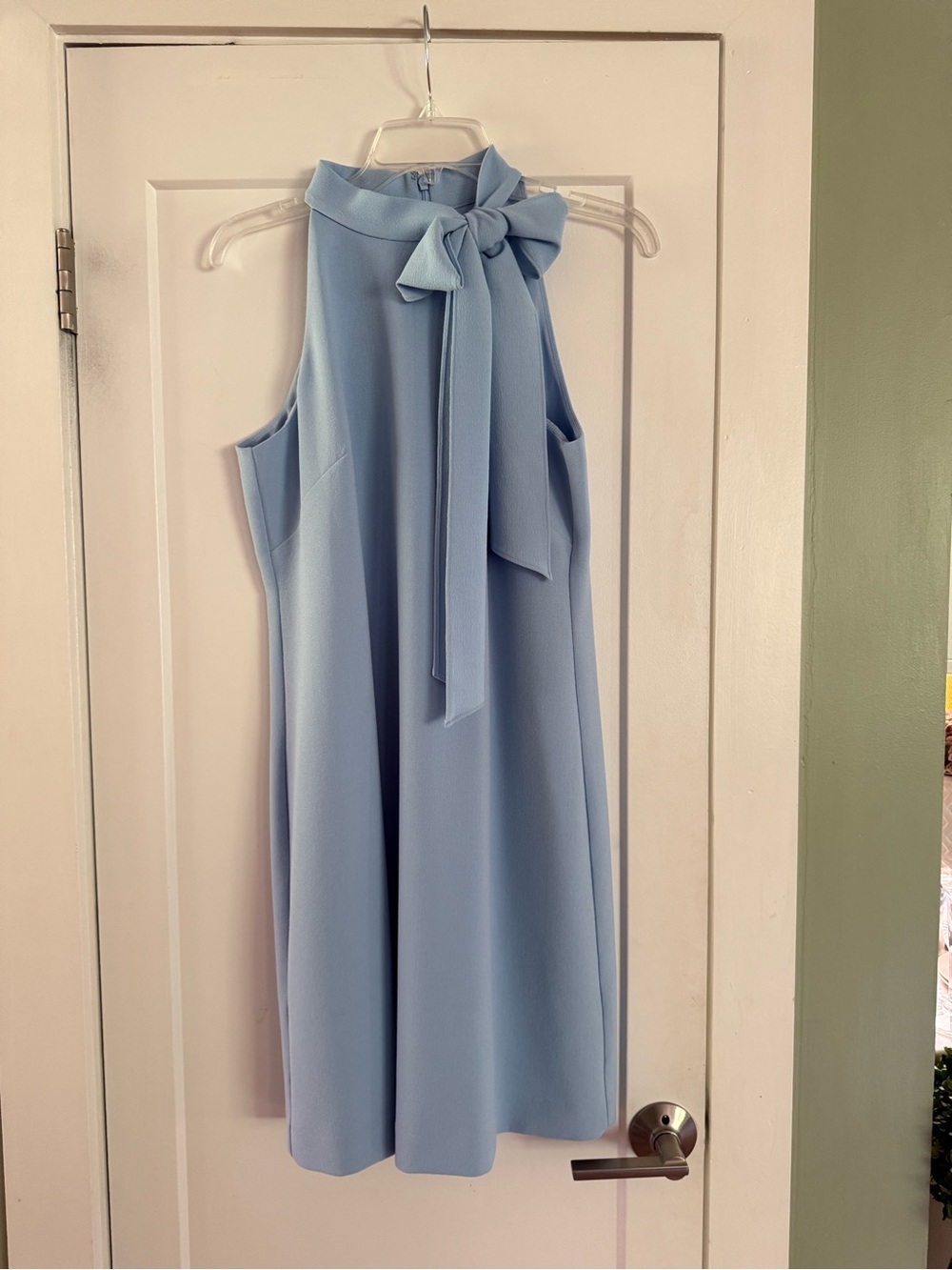Vince Camuto Bow Neckline Baby Blue Dress Size 10 - Picture 2 of 7